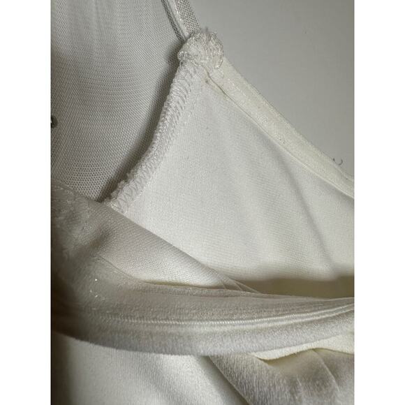 Lulus Size Medium Mesh Beaded Sweetheart Mermaid Maxi Wedding Dress Bridal Elope - Picture 10 of 16